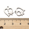 Stainless Steel, Cutout, Heart, 14X12mm, 5 PCS