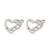 Stainless Steel, Cutout, Heart, 12X15mm, 5 PCS