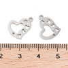Stainless Steel, Cutout, Heart, 12X15mm, 5 PCS