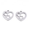 Stainless Steel, Cutout, Heart, 14mm, 10 PCS