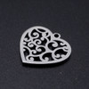 Stainless Steel, Cutout, Heart, 16mm, 5 PCS