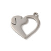 Stainless Steel, Cutout, Heart, 13x15mm, 4 PCS
