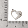 Stainless Steel, Cutout, Heart, 13x15mm, 4 PCS