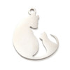 Stainless Steel, Cutout, Cat, 21x17mm, 3 PCS