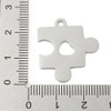 Stainless Steel, Cutout, Puzzle Piece, 25x23mm, 2 PCS