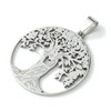 Stainless Steel Pendant, Cutout, Tree of Life, 38x35mm