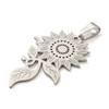 Stainless Steel Pendant, Cutout, Sunflower, 36x22mm