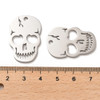 Stainless Steel, Cutout, Skull, 30x20mm, 2 PCS