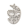 Stainless Steel, Cutout, Masquerade Mask, 35x23mm, 2 PCS