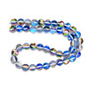 Glowing Glass, Blue Rainbow, One 8mm Strand