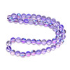 Glowing Glass, Purple Iris, One 8mm Strand