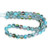 Glowing Glass, Aqua Rainbow, One 8mm Strand