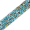 Glowing Glass, Aqua Rainbow, One 8mm Strand