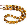 Tiger Eye, Natural, Faceted Flat Square, One 10mm Strand