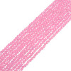 Cubic Zirconia, Pink, Dyed, Lab-Created, Faceted Round, One 4mm Strand