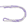 Cubic Zirconia, Purple & Clear, Dyed, Lab-Created, Faceted Round, One 3mm Strand
