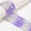 Cubic Zirconia, Purple & Clear, Dyed, Lab-Created, Faceted Round, One 3mm Strand
