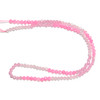 Cubic Zirconia, Pink & Clear, Dyed, Lab-Created, Faceted Round, One 3mm Strand