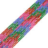 Cubic Zirconia, Multicolor, Dyed, Lab-Created, Faceted Round, One 3mm Strand