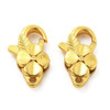 Lobster Claw Clasp, Flower, 25x15mm, Antique Gold Plated Brass, 3 PCS