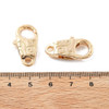 Lobster Claw Clasp, Swirl, 25x14mm, Shiny Gold Plated Brass, 4 PCS