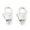 Lobster Claw Clasp, Swirl, 25x14mm, Shiny Silver Plated Brass, 4 PCS