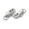 Lobster Claw Clasp, 12x6mm, Brass, Platinum Plated, 5 PCS