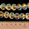Electroplate Glass, Faceted, Hearts, 15x13mm, Half Plated, Clear AB, One 24" Strand