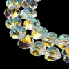 Electroplate Glass, Faceted, Hearts, 15x13mm, Half Plated, Clear AB, One 24" Strand