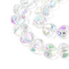 Electroplate Glass, Faceted, Hearts, 15x13mm, Half Plated, Clear A/B, One 24" Strand