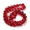 Heart Shape, Smooth, Glass, 12x15x8mm, Red, One 24in Strand