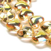 Electroplate Glass, Hearts, 12x15x8mm, Yellow, One 24" Strand