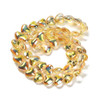 Electroplate Glass, Hearts, 12x15x8mm, Yellow, One 24" Strand