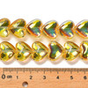 Heart Shape, Smooth, Glass, 12x15x8mm, Yellow, One 24in Strand