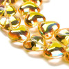 Heart Shape, Smooth, Glass, 12x15x8mm, Yellow, One 24in Strand