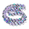Heart Shape, Smooth, Glass, 12x15x8mm, Purple Rainbow, One 24in Strand