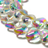 Heart Shape, Smooth, Glass, 12x15x8mm, Clear AB, One 24in Strand