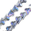 Heart Shape, Faceted, Glass Beads, 12x10mm, Half Plated, Blue, 20 PCS
