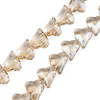 Heart Shape, Faceted, Glass Beads, 12x10mm, Transparent, Smoky Apricot, 20 PCS