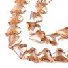 Electroplate Glass Beads, Faceted, Hearts, 12x10mm, Transparent, Apricot, 20 PCS