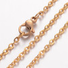 Stainless Steel Chain Necklace, Gold Ion Plated, 2mm, Cable Chain, 24 in.