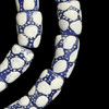 African Glass, Krobo, Blue & White Spots, 25x15mm