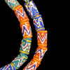 African Glass, Krobo, Multicolor, 23x13mm, 24in Strand