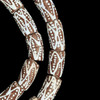 African Glass, Krobo, Brown & White, 24x13mm, 24in Strand