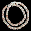 African Glass, Krobo, Brown & White, 24x13mm, 24in Strand