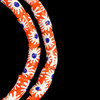 African Glass, Krobo, Flowers, Red, White & Blue, 26x11mm, 24in Strand