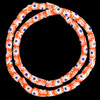 African Glass, Krobo, Flowers, Red, White & Blue, 26x11mm, 24in Strand