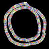 African Glass, Krobo, Blue, White, Green & Red Dots, 28x11mm, 24in Strand