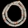 African Glass, Krobo, Black & Blue, Red Dots, 36x14mm, 24in Strand