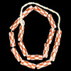 African Glass, Krobo, Brown & White Checkers, 30x10mm, 16in Strand